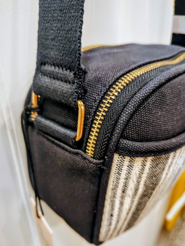 Sincerely Jules Striped Canvas Crossbody Nwt, Double Pocket, Tassel — image 3 of 8